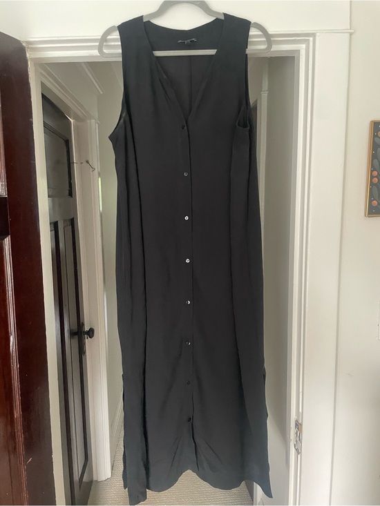 Eileen Fisher Dresses & Skirts - Eileen Fisher Sleeveless Black Button-Front Maxi Dress